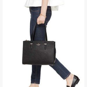 kate spade SMALL Cedar Street Jensen Black Leather Handbag Purse Great Condition